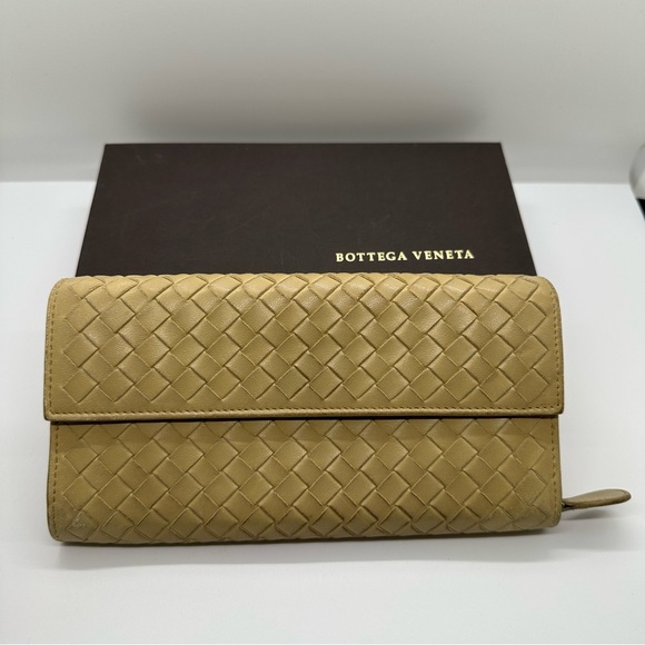 Bottega Veneta Handbags - Bottega Veneta | Mustard Yellow Napa Intrecciato Leather Continental Wallet